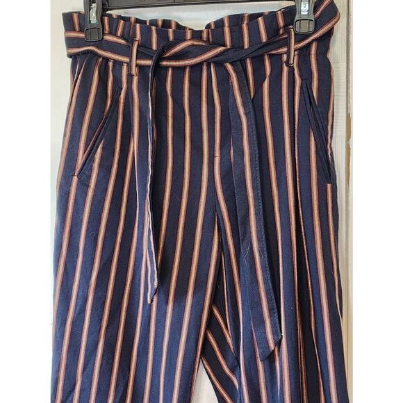 Zara Navy Striped Pants - Picture 8 of 10